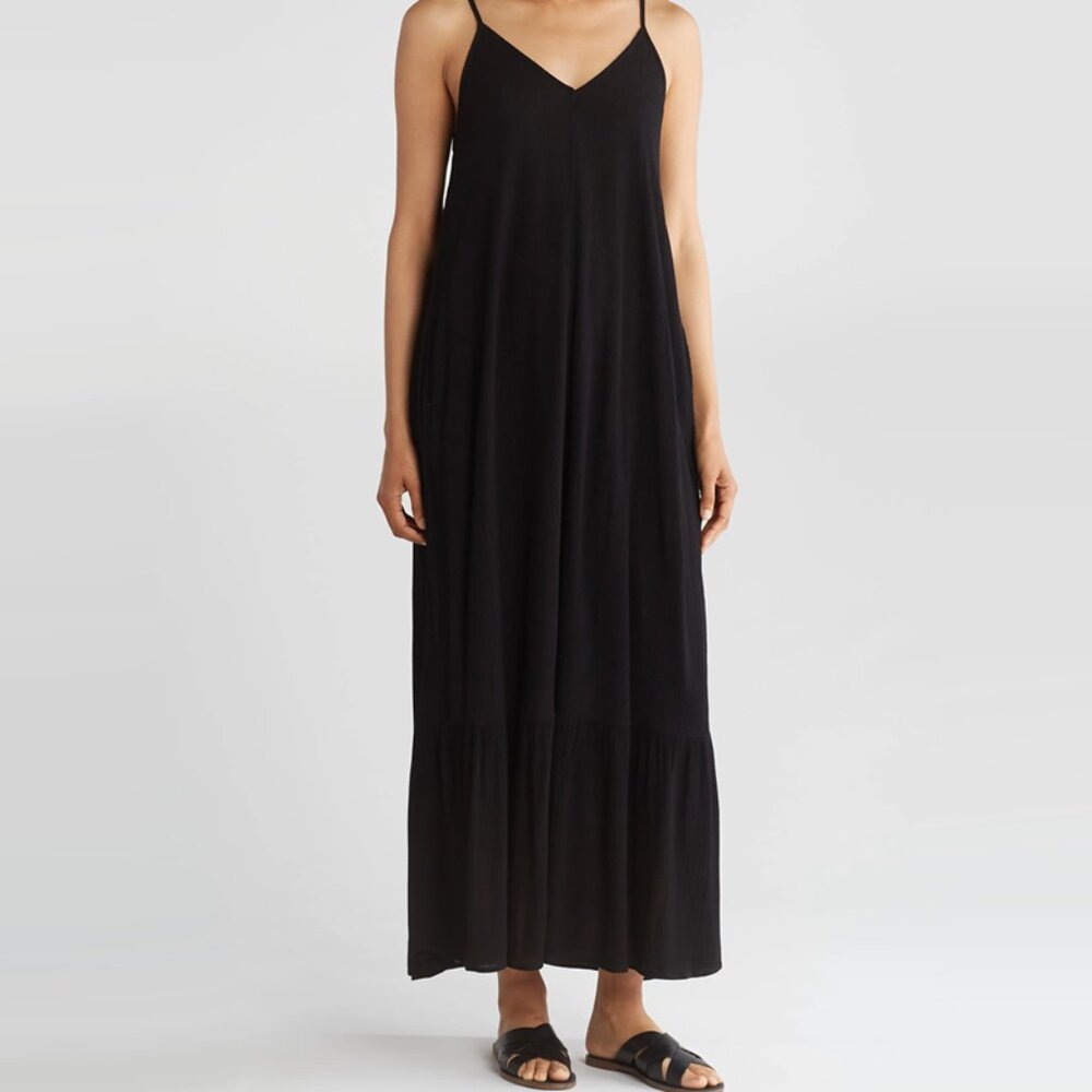 lovestitch Black Maxi Slip Dress
